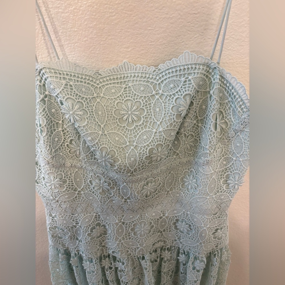 Gianni Bini Light Green Lace Midi Dress - Picture 2 of 5